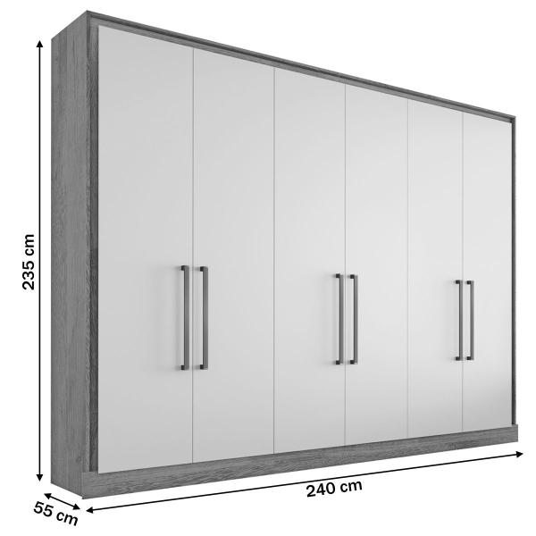 Imagem de Guarda-Roupa Casal Argos 6 Portas 6 Gavetas 100% Mdf Peroba - Mademarques