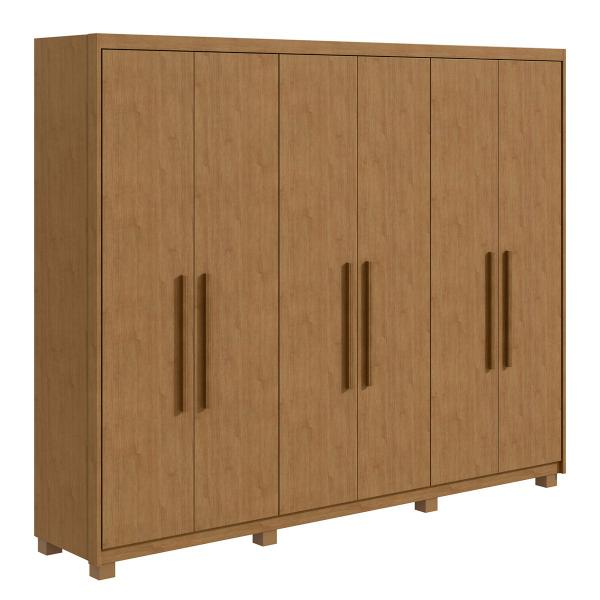 Imagem de Guarda-Roupa Casal áries 6 Portas 5 Gavetas Flex 59621.58 Amêndoa Clean - Móveis Lopas