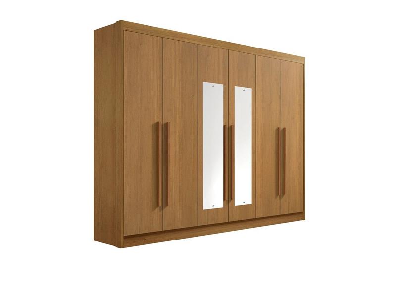 Imagem de Guarda Roupa Casal Athos 6 Portas Com Espelho 100% MDF DDoro Móveis - Cinamomo