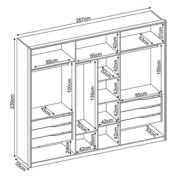 Imagem de Guarda Roupa Casal Atrice 6 Portas - Demartêz