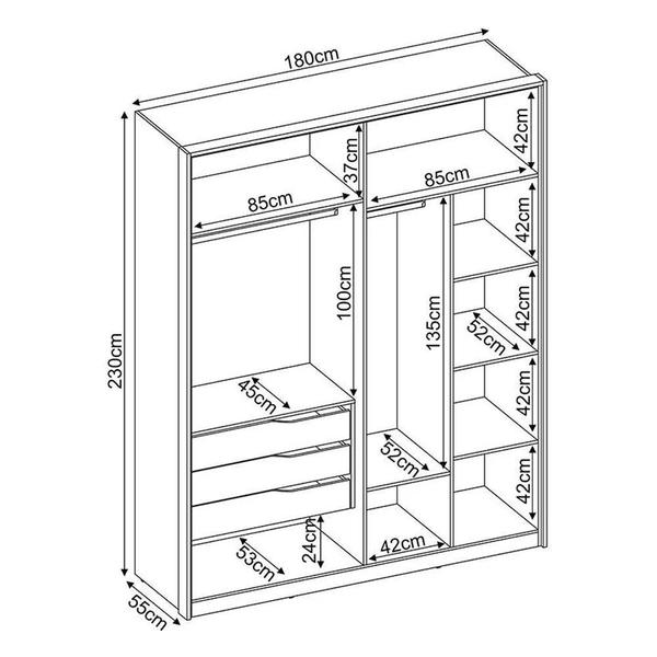 Imagem de Guarda Roupa Casal Attore 4 Portas com 2 Espelhos - Demartêz