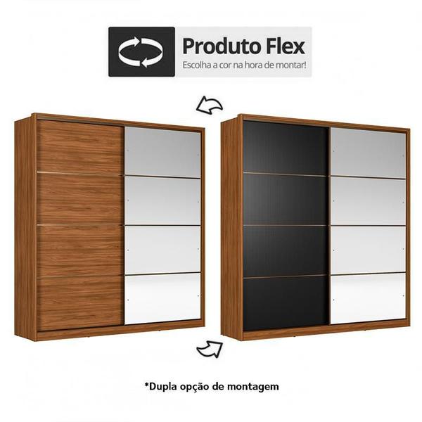 Imagem de Guarda Roupa Casal Belga 2 Portas Flex com 1 Espelho - Demartêz 