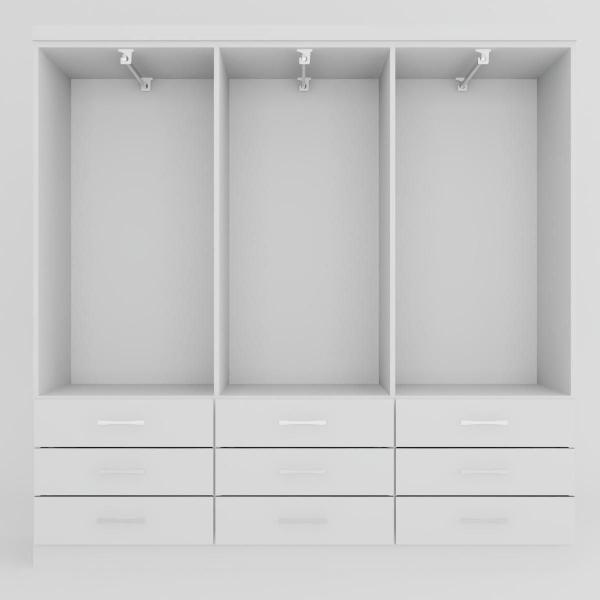 Imagem de Guarda-Roupa Casal Bergamo 6 Portas 9 Gavetas Branco - Evidencia Móveis