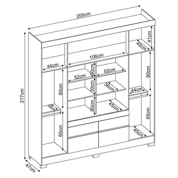 Imagem de Guarda Roupa Casal Bilbao 4 Portas e 4 Gavetas Amêndola/Off White - Demóbile