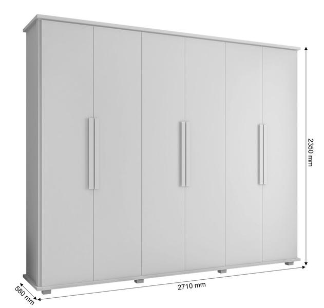 Imagem de Guarda-Roupa Casal Branco 6 Portas 4 Gavetas Canadá - RV Móveis