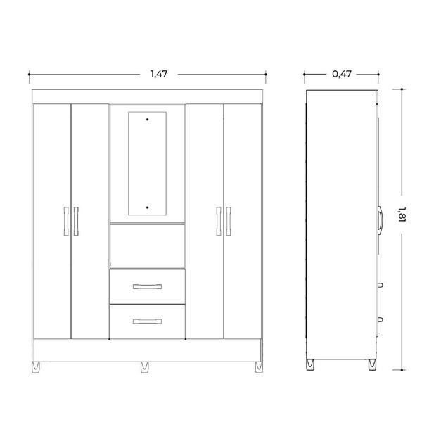 Imagem de Guarda Roupa Casal Capelinha 4 Portas 2 Gavetas Mobi Albatroz