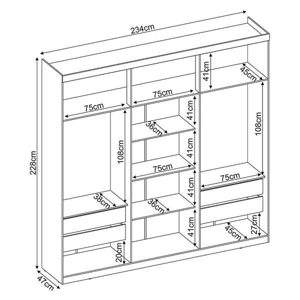 Imagem de Guarda Roupa Casal Capital 64170 Avena Touch  Demóbile