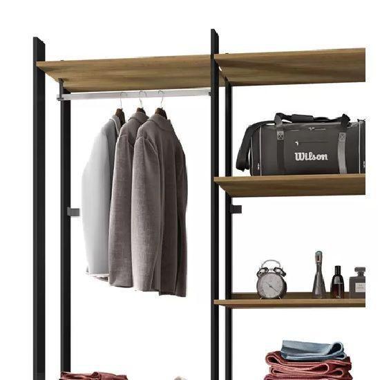 Imagem de Guarda-Roupa Casal Closet Modulado Qatar Cinamomo com Grafite - RV Móveis