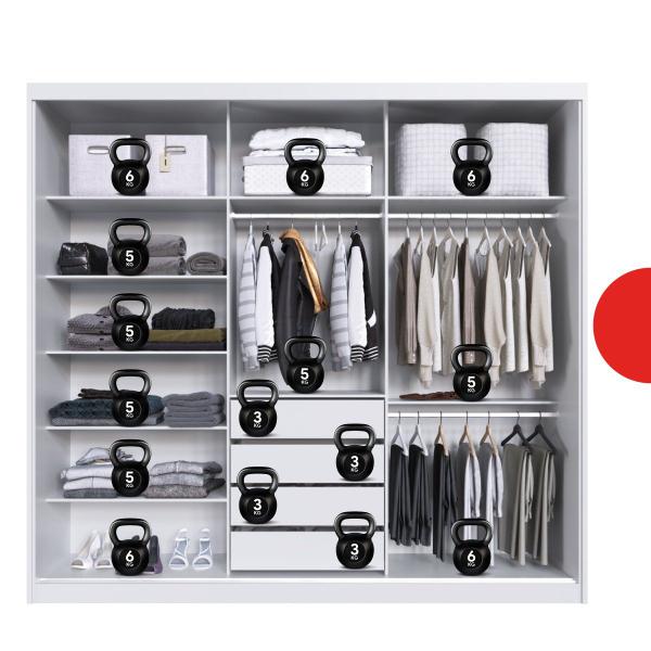 Imagem de Guarda Roupa Casal com 3 Portas e 1 com 4 Espelhos 100% MDF London Yescasa