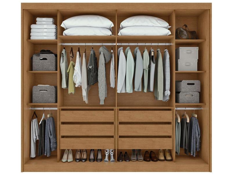 Guarda-roupa Casal com Espelho 2 Portas de Correr 6 Gavetas Caemmun Toronto Imagem de Guarda-roupa Casal com Espelho 2 Portas de Correr 6 Gavetas Caemmun Toronto