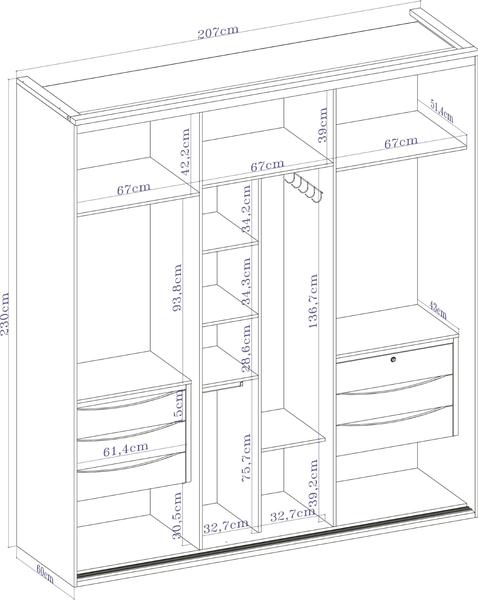 Imagem de Guarda Roupa Casal com Espelho 2 Portas de Correr MDF Luminum Belmax