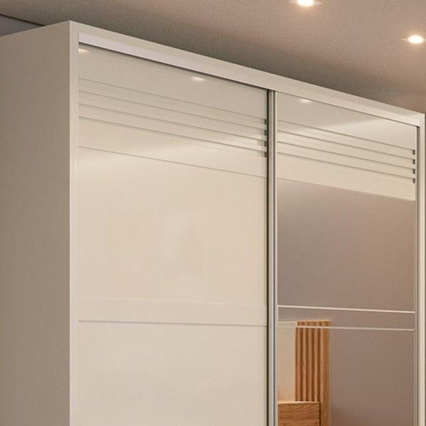 Imagem de Guarda Roupa Casal Com Espelho 223Cm 2 Portas 100% Mdf Tw602E Off White