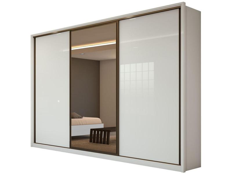Guarda-roupa Casal com Espelho 3 Portas 6 Gavetas Caemmun Spazio Guarda-roupa Casal com Espelho 3 Portas 6 Gavetas Caemmun Spazio