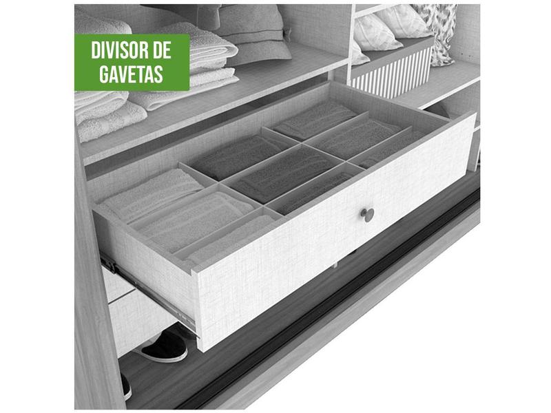 Imagem de Guarda-roupa Casal com Espelho 3 Portas 6 Gavetas Caemmun Spazio