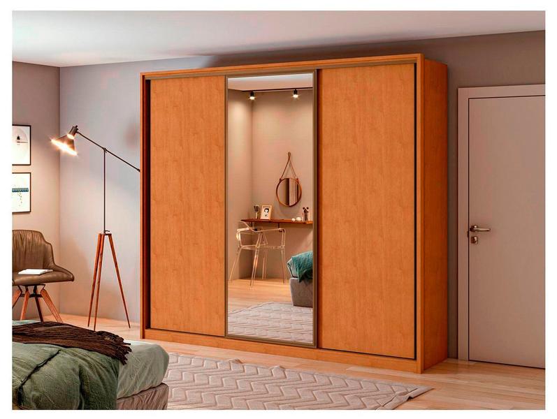 Guarda-roupa Casal com Espelho 3 Portas 6 Gavetas Caemmun Spazio