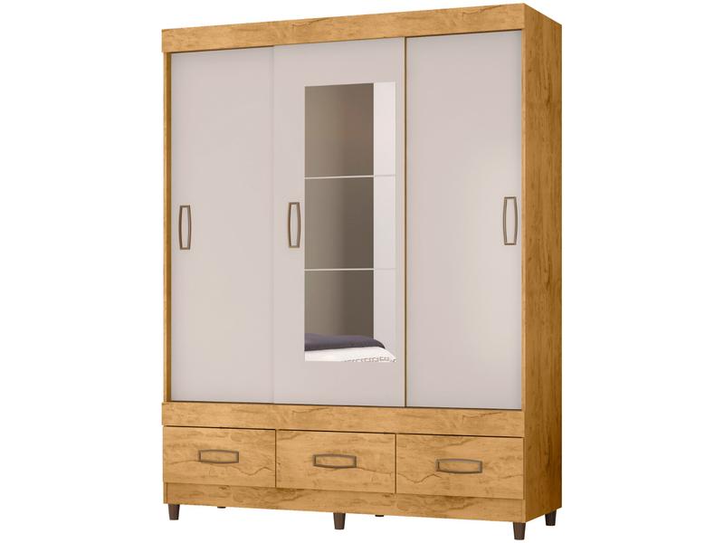 Guarda-roupa Casal com Espelho 3 Portas Guarda-roupa Casal com Espelho 3 Portas