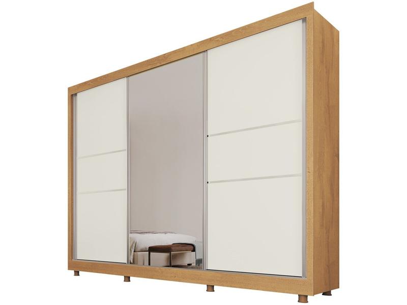 Guarda-roupa Casal com Espelho 3 Portas de Correr 3 Gavetas Europa Maranello 11617.1 Guarda-roupa Casal com Espelho 3 Portas de Correr 3 Gavetas Europa Maranello 11617.1