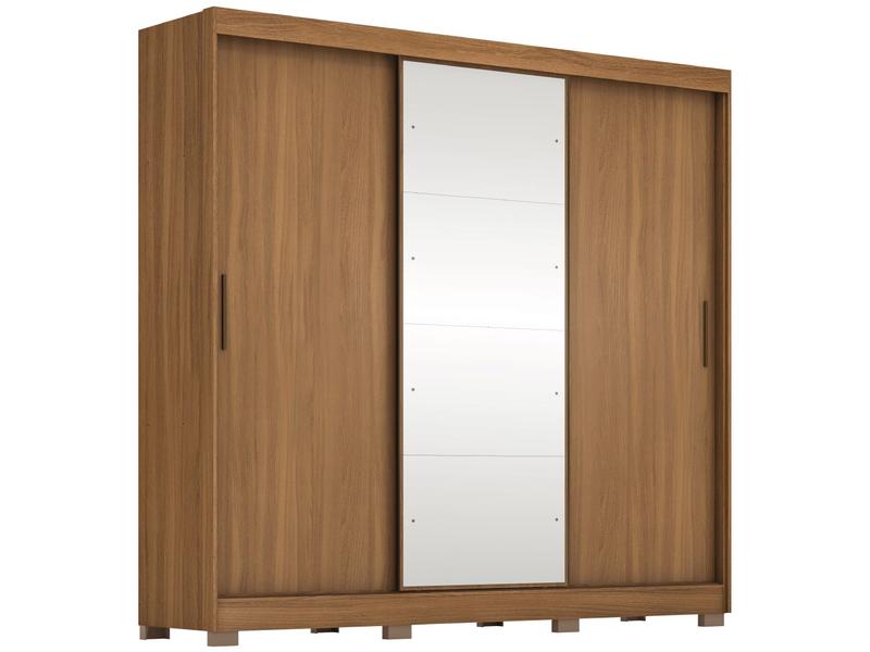 Guarda-roupa Casal com Espelho 3 Portas de Correr 6 Gavetas Demóbile Londres Guarda-roupa Casal com Espelho 3 Portas de Correr 6 Gavetas Demóbile Londres