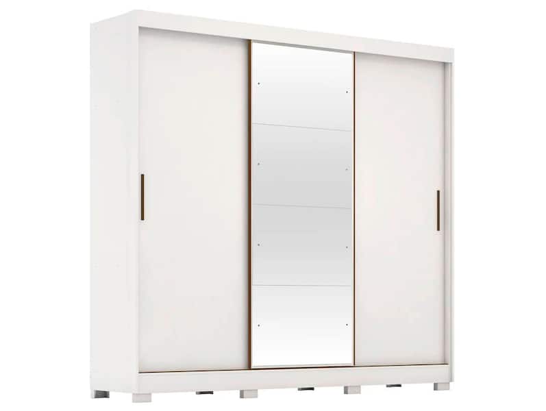 Guarda-roupa Casal com Espelho 3 Portas de Correr 6 Gavetas Demóbile Londres Guarda-roupa Casal com Espelho 3 Portas de Correr 6 Gavetas Demóbile Londres