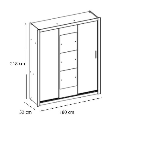 Imagem de Guarda Roupa Casal com Espelho 3 Portas Vero Demóbile