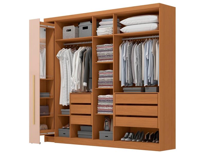 Guarda-roupa Casal com Espelho 6 Gavetas 6 Portas Kappesberg