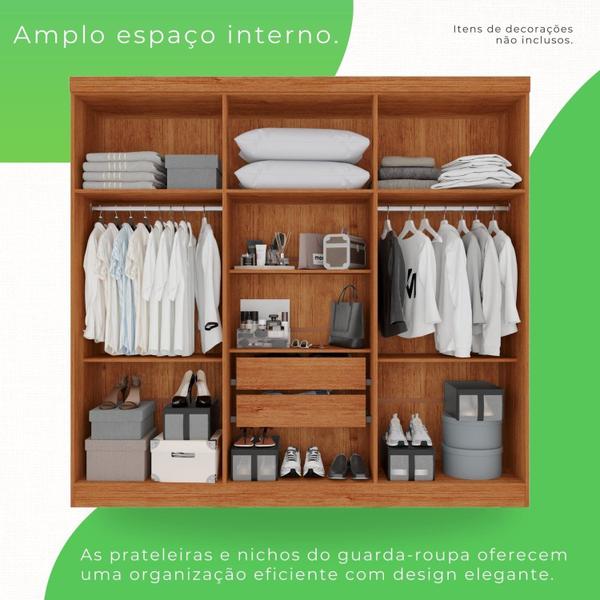 Imagem de Guarda-roupa Casal com Espelho 6 Portas 2 Gavetas França