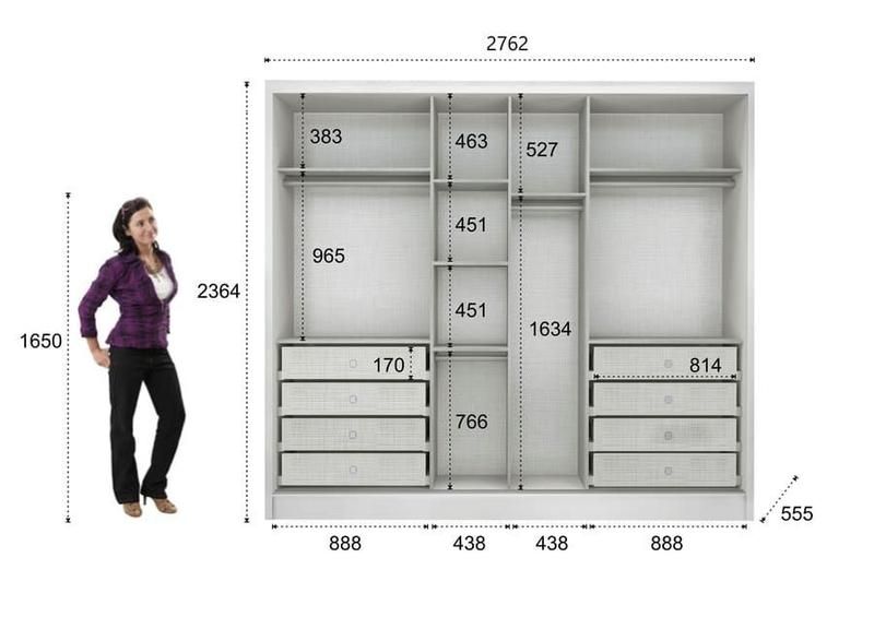 Imagem de Guarda Roupa Casal Com Espelho 6 Portas 8 Gavetas - Robust -Branco - Móveis Novo Horizonte