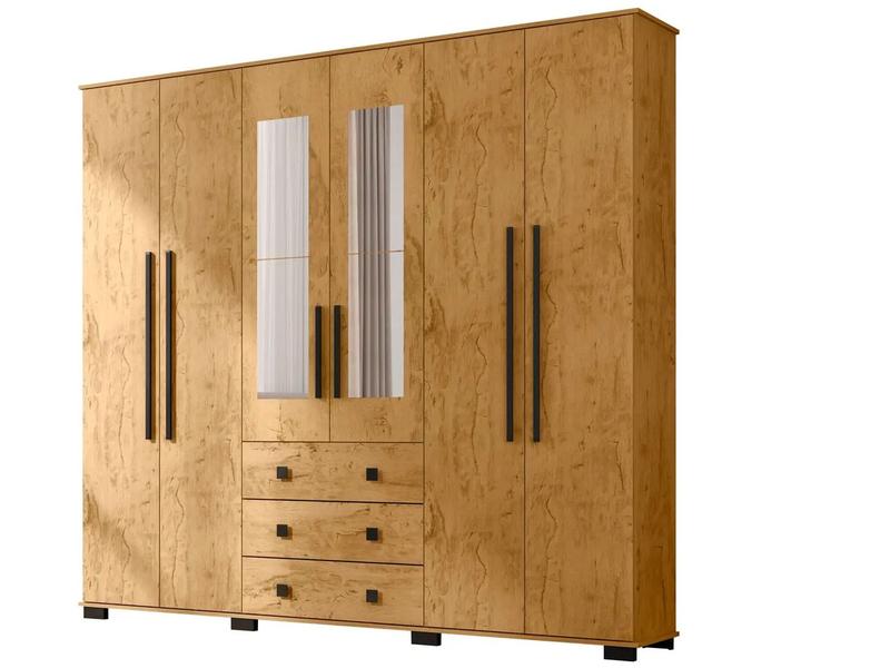 Guarda-roupa Casal com Espelho 6 Portas Araplac Malu Guarda-roupa Casal com Espelho 6 Portas Araplac Malu