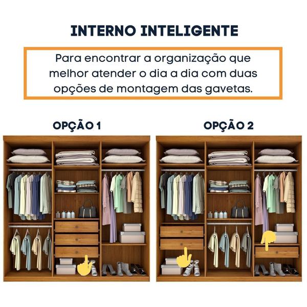 Imagem de Guarda Roupa Casal com Espelho 6 Portas e Pés Flex Montagem Olimpo Tcil Móveis