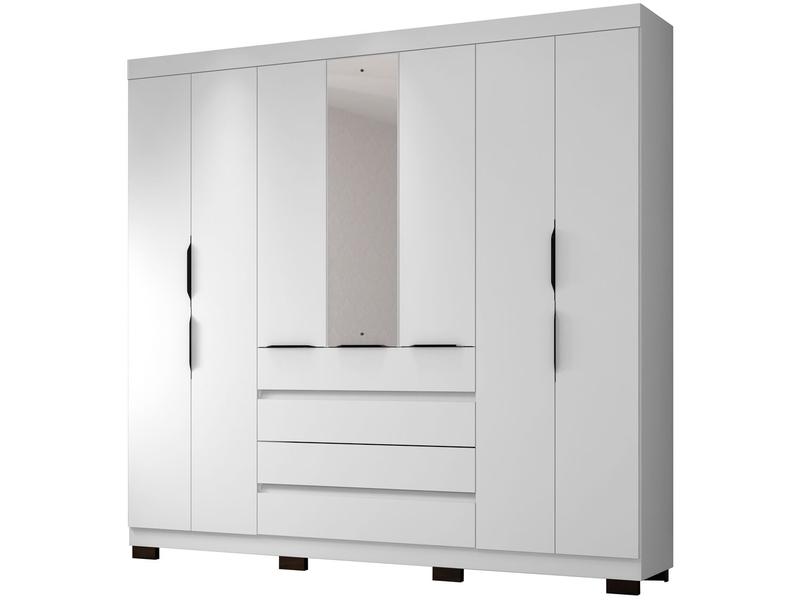 Guarda-roupa Casal com Espelho 7 Portas 4 Gavetas Araplac Lisboa EB24074 Guarda-roupa Casal com Espelho 7 Portas 4 Gavetas Araplac Lisboa EB24074