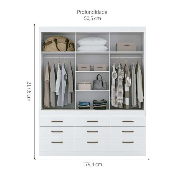 Imagem de Guarda-Roupa Casal com Espelho Click 3 PT 9 GV Branco