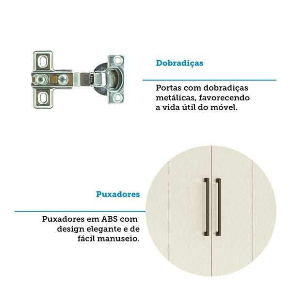 Imagem de Guarda Roupa Casal com Espelho Master 8 Portas 6 Gavetas Santos AndirA