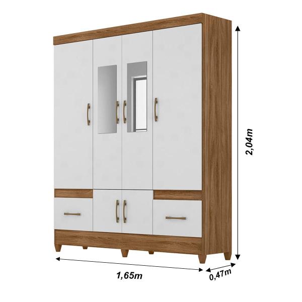 Imagem de Guarda Roupa Casal com Espelho MS912 4 portas 2 gavetas Moval