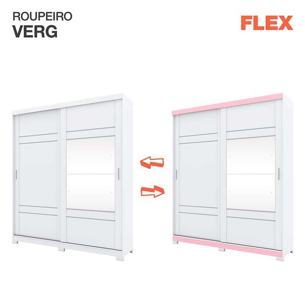 Imagem de Guarda-Roupa Casal com Espelho Turin Flex 2 PT 3 GV Branco