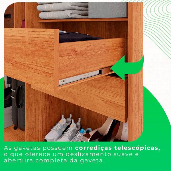 Imagem de Guarda-Roupa Casal com Pé 4 Portas 2 Gavetas Recife Sallêto Móveis