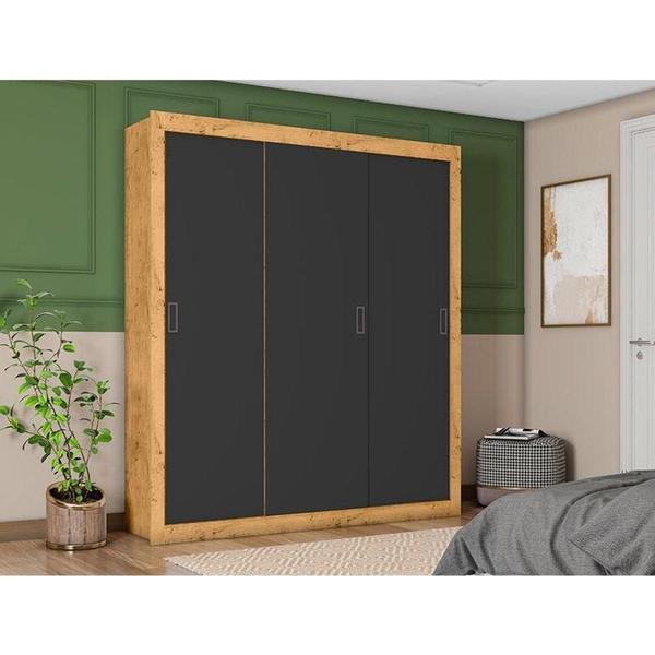 Imagem de Guarda Roupa Casal Cor2303044 Freijó Carbono Flex - Araplac