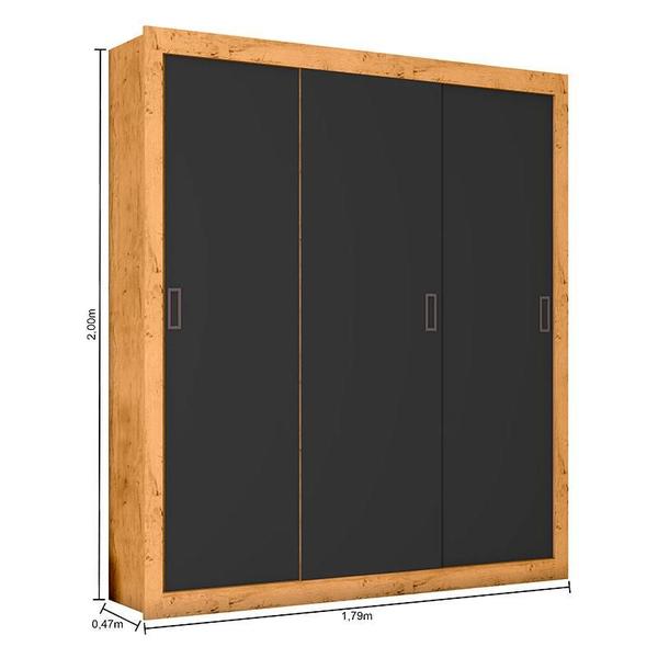 Imagem de Guarda Roupa Casal COR2303044 Freijó Carbono Flex - Araplac