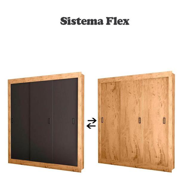 Imagem de Guarda Roupa Casal COR2303444 Freijó Carbono Flex - Araplac