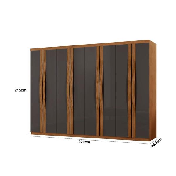 Imagem de Guarda Roupa Casal Dunas com 8 Portas e 4 Gavetas MDF Moderna