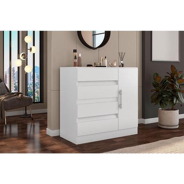 Imagem de Guarda Roupa Casal E37020 com Cômoda 8000 Branco - Araplac