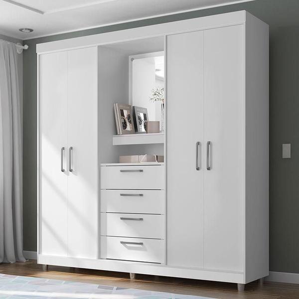 Imagem de Guarda Roupa Casal Eficiente 2218 Branco Flex - Araplac