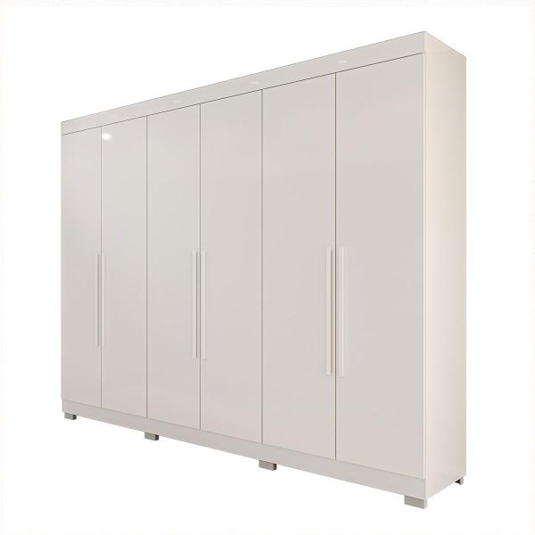 Imagem de Guarda-Roupa Casal Eldorado Premium 6 Portas 6 Gavetas com Pé 100% Mdf Branco - Pnr Móveis