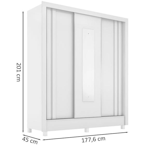 Imagem de Guarda Roupa Casal Espelho 3 PT Correr 32120 Branco Demobile