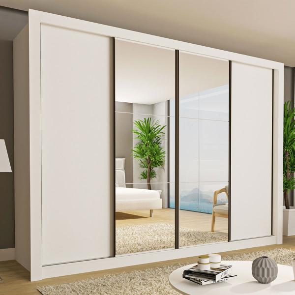 Imagem de Guarda-Roupa Casal Firenze 4 Portas 4 Gavetas Branco - Minastex