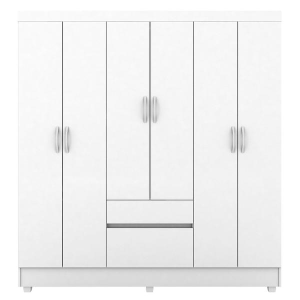 Imagem de Guarda Roupa Casal Flex 6 Portas 2 Gavetas Flash II D02 Branco/Rosa/Branco - Mpozenato