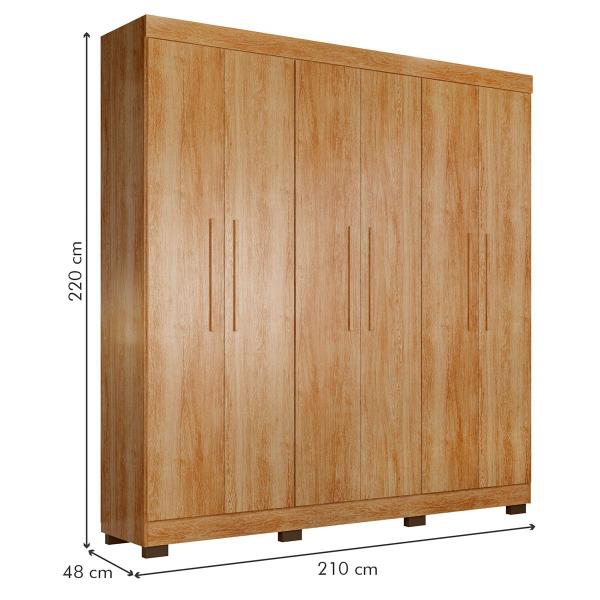 Imagem de Guarda-Roupa Casal Flórida 100% Mdf 6 Portas 4 Gavetas Amadeirado 4460 - Tigus Baby