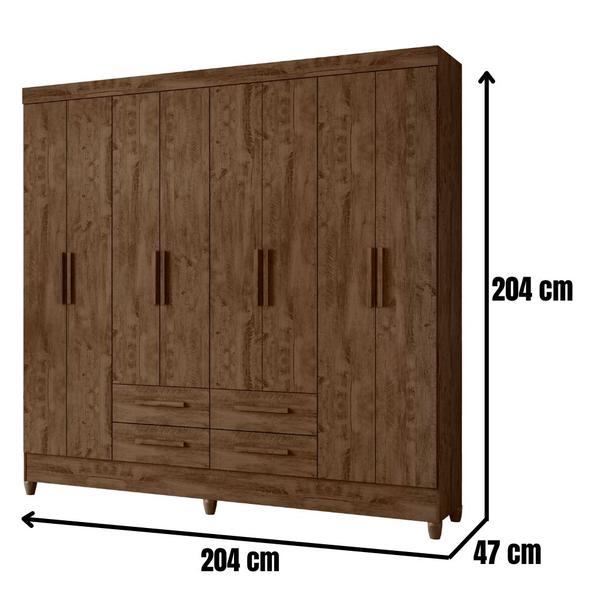 Imagem de Guarda Roupa Casal Flórida 8 Portas Castanho Wood Moval