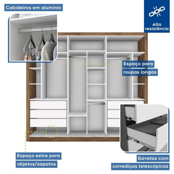 Imagem de Guarda Roupa Casal Freijó com 3 Espelho 3 Portas Minastex