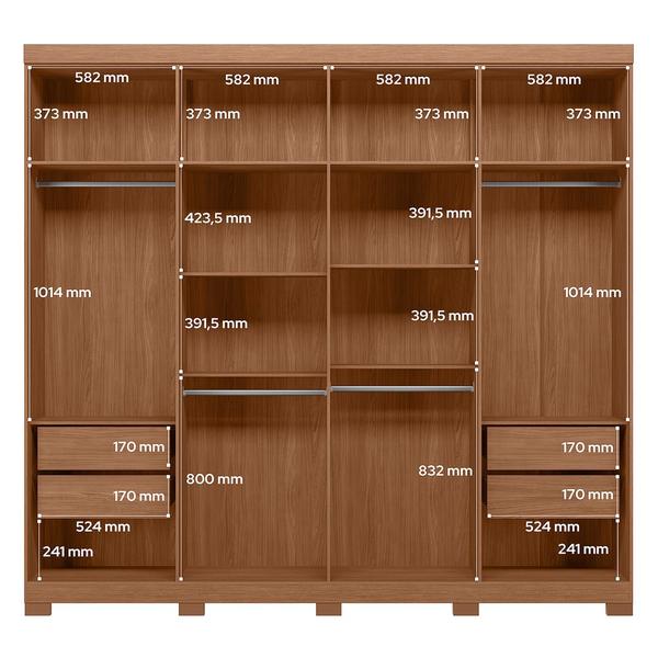 Imagem de Guarda Roupa Casal Grande Master New 8 Portas 4 Gavetas c/ Pes  Santos Andira