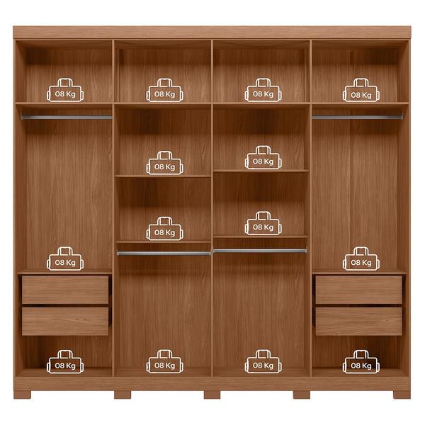 Imagem de Guarda Roupa Casal Grande Master New 8 Portas 4 Gavetas c/ Pes  Santos Andira